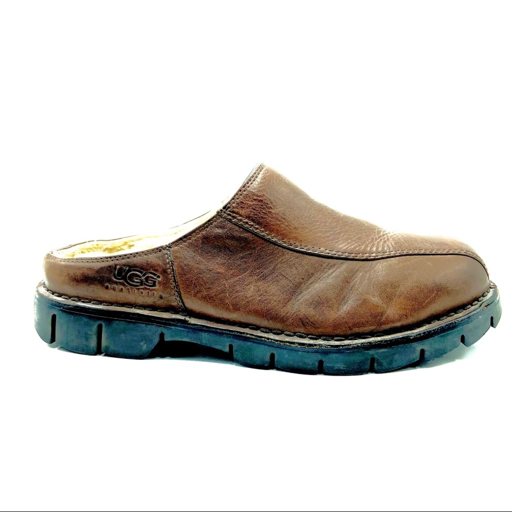 UGG Men’s Slip On Clogs Brown Leather, Size 11